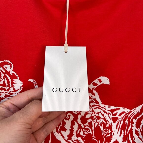 NWT Gucci Kids Logo T-shirt Tiger In Red Size 10 - Picture 7 of 10